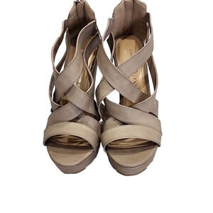 Chinese Laundry Sandal Shoes with Back Zipper and 5" Heel Shoes Size 8